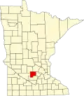 State map highlighting McLeod County