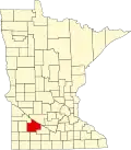 State map highlighting Redwood County