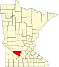 State map highlighting Renville County