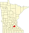 State map highlighting Scott County