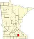State map highlighting Steele County