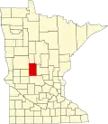 State map highlighting Todd County