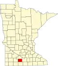 State map highlighting Watonwan County