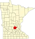 State map highlighting Wright County