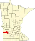 State map highlighting Yellow Medicine County