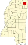 Map of Mississippi highlighting Prentiss County