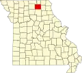 A state map highlighting Adair County in the northern part of the state.