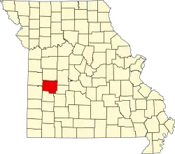 A state map highlighting Saint Clair County in the western part of the state.