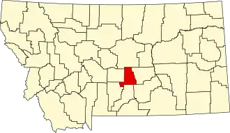 Map of Montana highlighting Golden Valley County