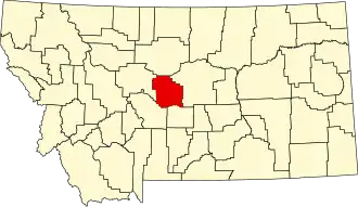 State map highlighting Judith Basin County