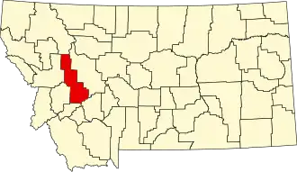 State map highlighting Powell County