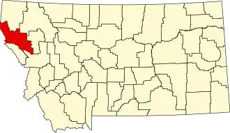 State map highlighting Sanders County