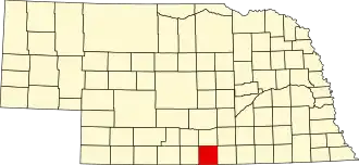 Map of Nebraska highlighting Franklin County
