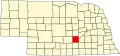 State map highlighting Hall County