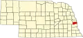 State map highlighting Sarpy County