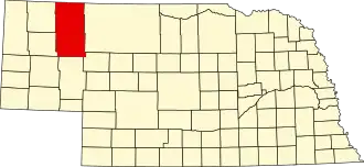 State map highlighting Sheridan County