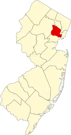 State map highlighting Essex County