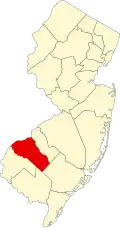 State map highlighting Gloucester County