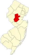State map highlighting Somerset County