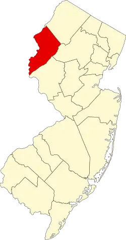 State map highlighting Warren County
