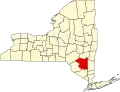 State map highlighting Ulster County