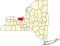State map highlighting Wayne County
