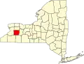 State map highlighting Wyoming County