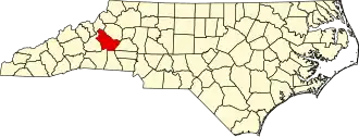 State map highlighting Burke County