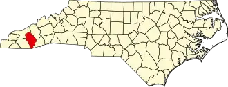 State map highlighting Jackson County