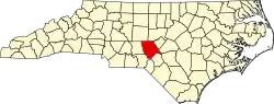 State map highlighting Moore County