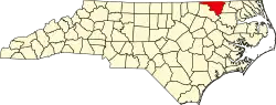 State map highlighting Northampton County