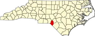 Map of North Carolina highlighting Scotland County