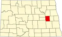 State map highlighting Griggs County