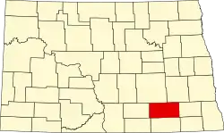 State map highlighting LaMoure County
