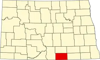 Map of North Dakota highlighting McIntosh County