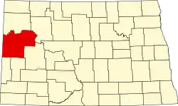 State map highlighting McKenzie County