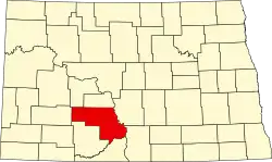 State map highlighting Morton County