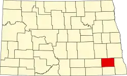 State map highlighting Ransom County