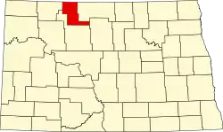 State map highlighting Renville County