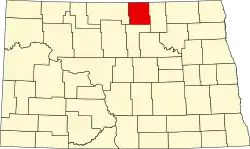 State map highlighting Rolette County