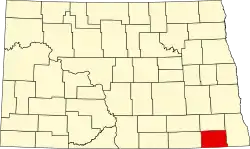 State map highlighting Sargent County