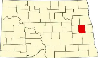 State map highlighting Steele County