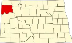 State map highlighting Williams County