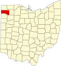 State map highlighting Defiance County