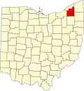 State map highlighting Geauga County