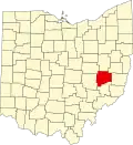 State map highlighting Guernsey County