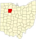State map highlighting Hancock County