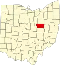 State map highlighting Holmes County