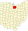 State map highlighting Huron County