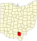 State map highlighting Jackson County